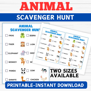 Preview of Animal Scavenger Hunt- Animal Activity Printable