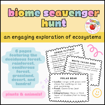 Preview of Biome Scavenger Hunt Cards