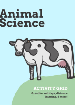 Preview of Animal Science Activity Choice Grid l High School Agriculture