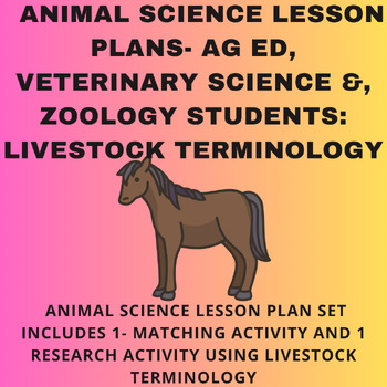 Preview of Agricultural Education Lesson Plans - Animal Science Lesson Plans (2) Livestock