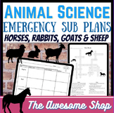 Animal Science Sub Plans Bundle Horses, Sheep, Rabbits & G