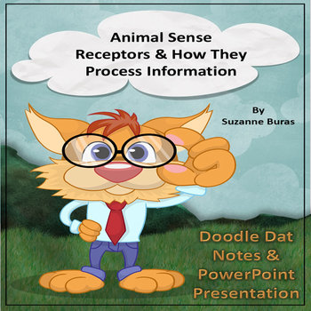 Preview of Animal Sense Receptors Doodle Dat Notes Page & PowerPoint Presentation: 4-LS1-2