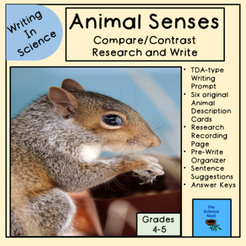 Preview of Animal Senses: Compare/Contrast Writing in Science
