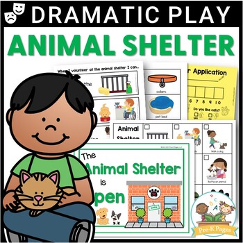 Preview of Animal Shelter Pet Rescue Dramatic Play Printables for Preschool PreK