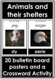 Animal Shelters - 20 Small Posters and Crossword Activity