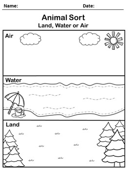 Land And Water Worksheet