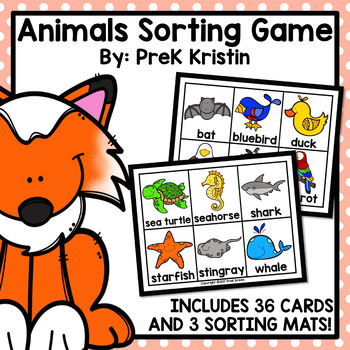 Preview of Animals Sorting Game