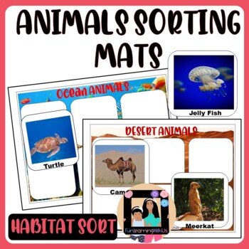 Preview of Animal Sorting Mats | Animal Habitat Sorting Mats (REAL IMAGES) for centers