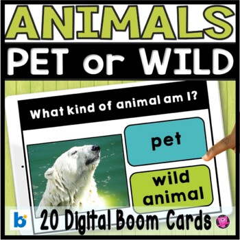 Preview of Animal Sorting Pet and Wild Animals Digital Preschool PreK and Kindergarten