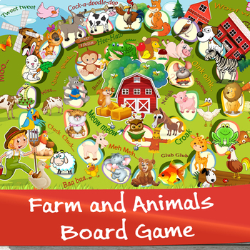 Animal Sounds Board Game – vocabulary activities for Primary Grades