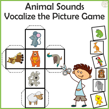 Preview of Animal Sounds Vocalize the Picture Game | Paper Blocks