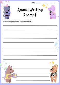 Animal, Space & Sports Writing Prompts by Inspire EDU | TpT