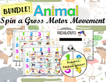 Preview of Animal Spin a Gross Motor Movement BUNDLE
