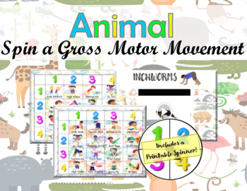 Preview of Animal Spin a Gross Motor Movement Brain Break Cards