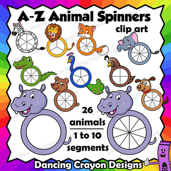 Preview of Animal Spinners Clip Art | Animals from A to Z