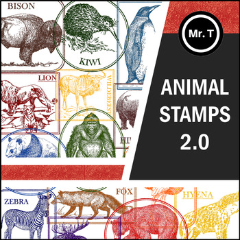 Animal Stamps 2.0 - Clip Art Images in the Style of Passport Stamps