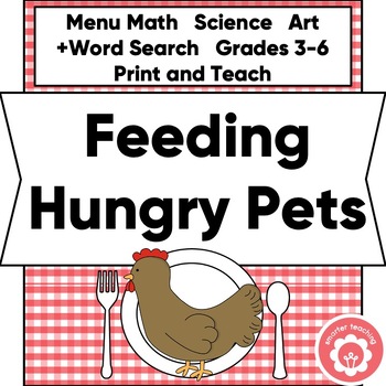 Preview of Animal Study Math Science Art and Word Search STEM Grades 3-6 Print and Teach
