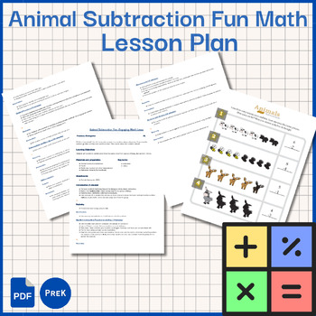 Preview of Animal Subtraction Fun Engaging Math Lesson for Preschool & Kindergarten