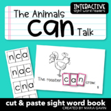 Animal Theme Emergent Reader for Sight Word CAN: "The Animals Can Talk" Book
