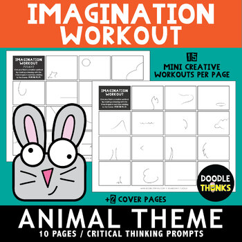 Preview of Animal Theme Imagination Workout Creativity Doodle Prompts