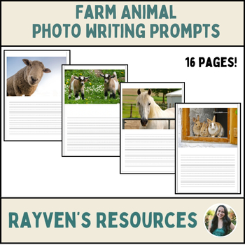Animal Theme Photo Writing Prompts by Elementary Education Emporium