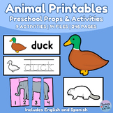 Animal Theme Preschool Printables - English and Spanish