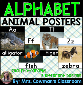 Preview of Animal Themed Alphabet Posters: Real-Life Photos (A to Z)