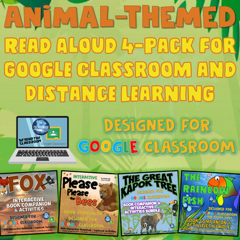 Preview of Animal Themed Book Companion 4 Pack Reading Bundle for Google Classroom