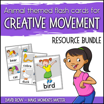 Preview of Animal Themed Flash Cards for Creative Movement