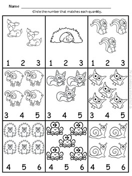 animal themed numbers quantities 1 10 worksheets print and go