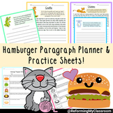 Animal Themed Paragraph Practice & Order Sheets & Hamburge