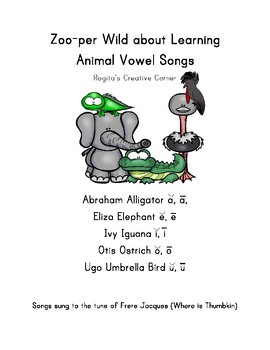 Preview of Animal Theme Short and Long Vowel Songs AEIOU