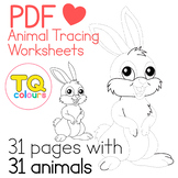 Animal Tracing Worksheets - Distance learning