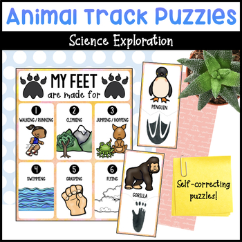 Animal Track Puzzles Animal Footprints Science Activity by Turner Tots