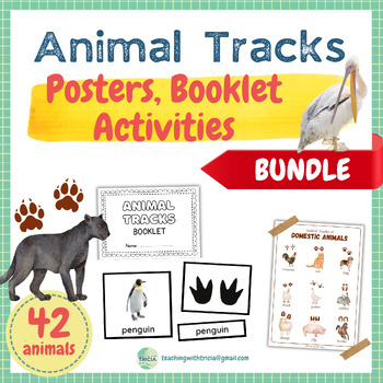 Preview of Animal Tracks BUNDLE - Animals and Footprints: Posters, Booklet, Activities