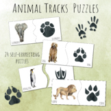 Animal Tracks Match Self-Correcting Montessori Puzzles, Printable