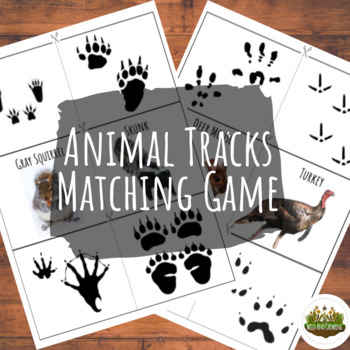 Animal Tracks Matching Game by Wild and Growing | TPT