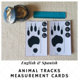 Animal Tracks Measurement Cards English & Spanish