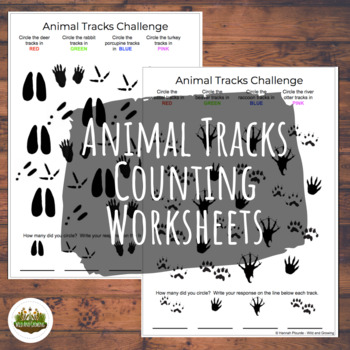 Preview of Animal Tracks Visual Counting Worksheets