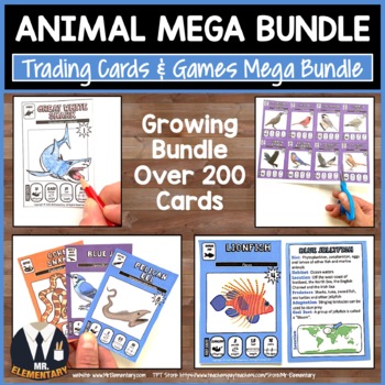 Preview of Animal Flashcards, Games and Activities Bundle
