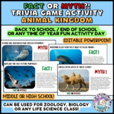 Animal Trivia Fact or Myth Game I Back to School Activity 