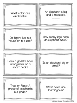 Animal Trivia Questions By Live Love Preschool Tpt