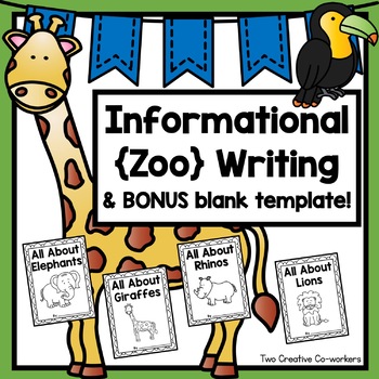 Preview of Informational Writing Templates Bundle: Zoo Animals { Includes Blank Template }
