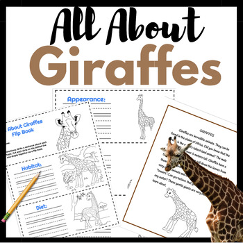 Preview of All About Giraffes Thematic Non-Fiction Unit - Zoo Animal Research