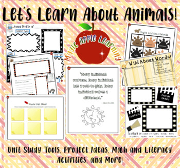 Preview of Animal Unit Study | Learning About Animals | Organizers and Text Tools
