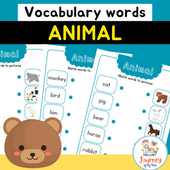Animal Vocabulary Activities | ELL ESL newcomer by Journey of My Kids