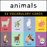 Animal Vocabulary Cards, Flashcards Vocabulary, Games, Mem