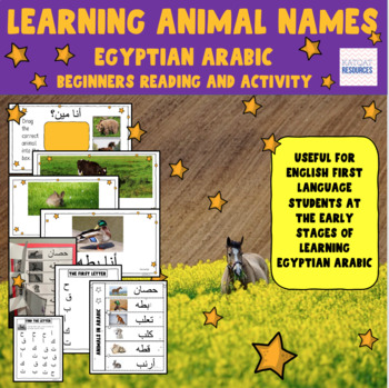 Preview of Animal Vocabulary -  Google Slides  - Egyptian Arabic Beginners  أنا مين?