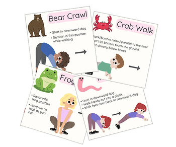 Preview of Animal Walk Cards • Body Awareness Activities • Coordination Exercises