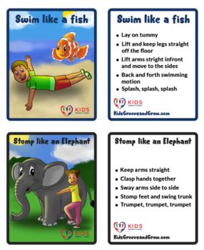 Preview of Animal Walks Action Cards - Fun Exercises for Children - Support Self-Regulation